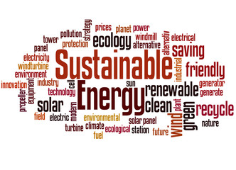 Sustainable energy word cloud concept 2