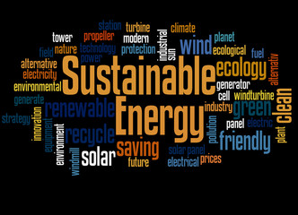 Sustainable energy word cloud concept 3