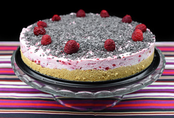 Fruit raspberry tasty biscuit cake
