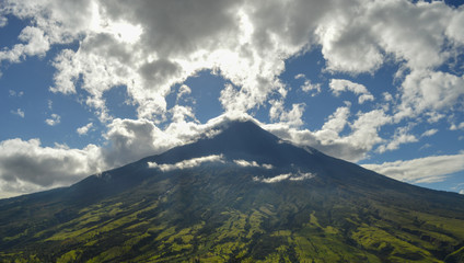 Naklejka na ściany i meble Panoramic of tungurahua volcano, Ecuador. active one, over 5000 meters