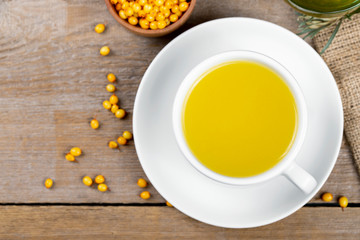 sea buckthorn tea in a cup