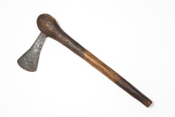 African one handed axe on white background