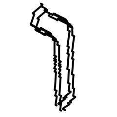 Black letters of the Hebrew alphabet. Hebrew children scribbles. Vector illustration on isolated background.