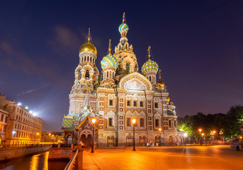 Church of  Savior on Spilled Blood at night, Saint Petersburg, Russia