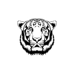 white tiger face tattoo design