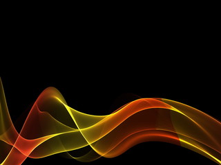  Abstract yellow and red light wave futuristic background
