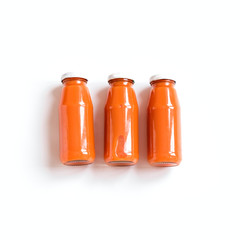 Fresh orange or carrot juice drink