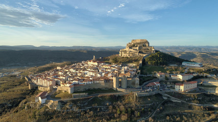 Fototapeta na wymiar Morella - Castell de Morella - Portal de Sant Miquel - Ports de Morella - Pueblos mas bonitos de España