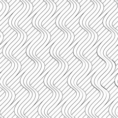 Vector geometric seamless pattern. Modern geometric background with thin curvy lines.