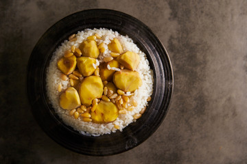 Chestnut and pine nut rice 