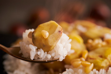 Chestnut and pine nut rice 