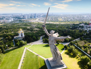 Volgograd, Russia - July 20, 2017: Monument "Stand To Death!" on the Mamayev Hill. Memorial complex "Heroes of the Battle of Stalingrad" in Volgograd , Russia