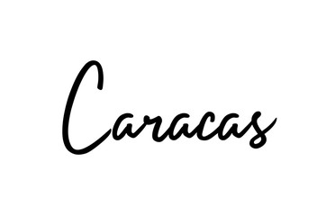Caracas capital word city typography hand written text modern calligraphy lettering