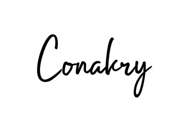 Fototapeta premium Conakry capital word city typography hand written text modern calligraphy lettering