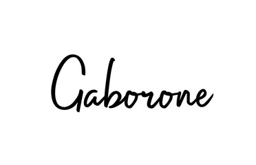 Gaborone capital word city typography hand written text modern calligraphy lettering