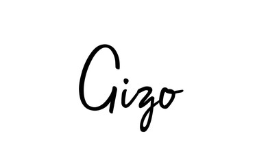 Gizo capital word city typography hand written text modern calligraphy lettering