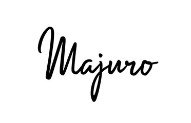 Majuro capital word city typography hand written text modern calligraphy lettering