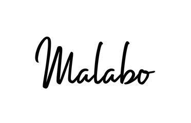 Malabo capital word city typography hand written text modern calligraphy lettering