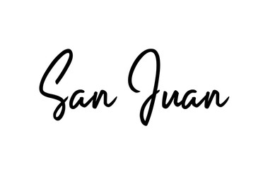 San Juan capital word city typography hand written text modern calligraphy lettering