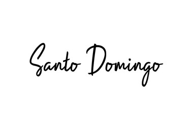 Fototapeta premium Santo Domingo capital word city typography hand written text modern calligraphy lettering