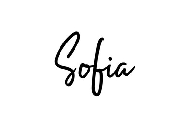 Sofia capital word city typography hand written text modern calligraphy lettering
