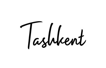 Fototapeta premium Tashkent capital word city typography hand written text modern calligraphy lettering