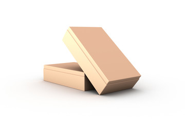 Box Mockup with Golden Yellow Color on White