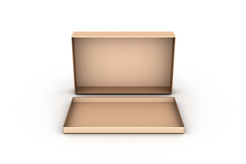 Box Mockup with Golden Yellow Color on White