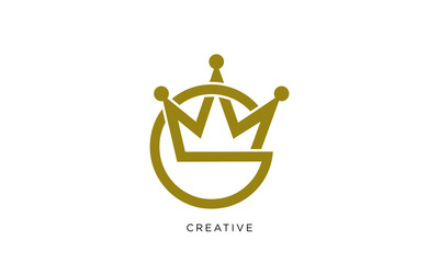 g crown logo design vector luxury