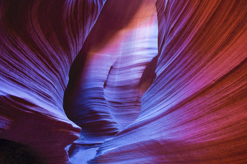 Antelope Canyon, lights and colors on the rocks, Arizona, Usa