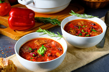 Spicy Mexican style beef with beans