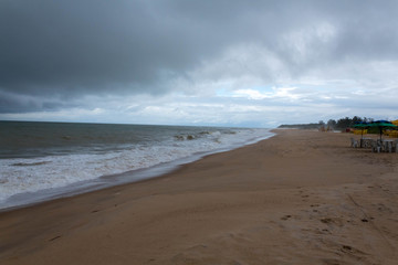 closed weather with ugly sky on the beach