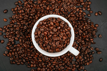 Coffee beans in the cup
