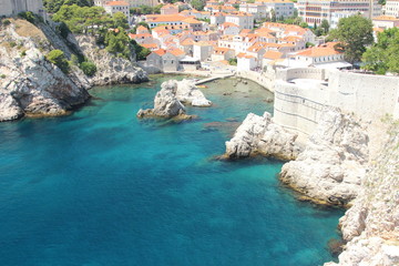 Panoramic view of Dubrovnik harbour in the summer Croatia
