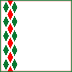 Obraz premium Decorative green red ornament ribbon Italian symbols frame.
