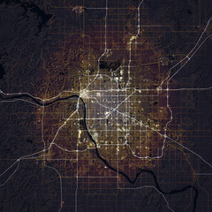 Map Tulsa city. Oklahoma