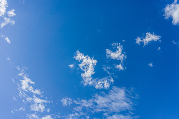 Fototapeta na wymiar Blue sky on a sunny day with fluffy clouds