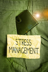 Word writing text Stress Management. Business photo showcasing method of limiting stress and its...
