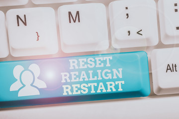 Conceptual hand writing showing Reset Realign Restart. Concept meaning Life audit will help you put...