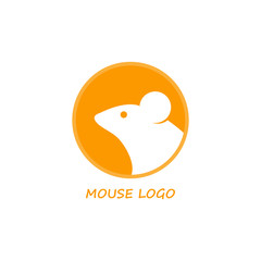 Mouse Logo Design Template. Vector Illustration Isolated on the white background