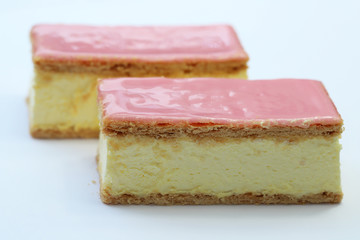 Delicious Dutch pastry called tompouce.