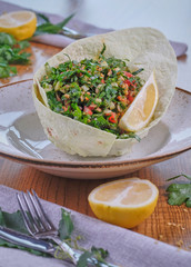 fresh salad with vegetables and cheese