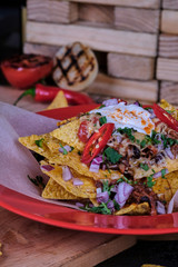 nachos with salsa and guacamole