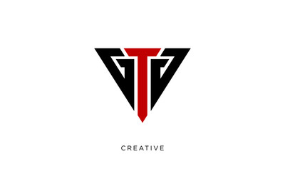 Fototapeta premium tg triangle logo design vector icon