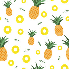 Pineapple. Seamless pattern background. Pineapples texture vector. Tropical fruit.