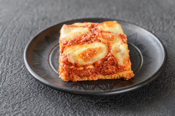 Dish of lasagne