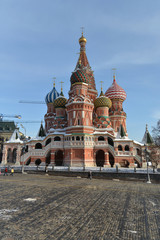 St. Basil's Cathedral in winter Moscow.