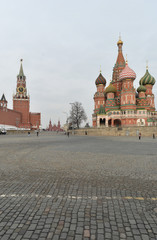 Fototapeta premium St. Basil's Cathedral in winter Moscow.