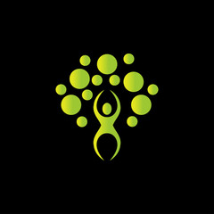 Creative abstract man with dot logo design