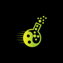 Creative abstract speed beaker lab logo design